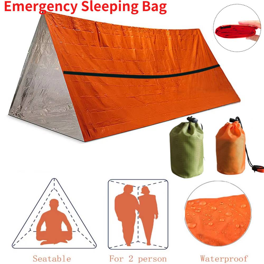 Emergency Mylar Tent - Przenośny Wodoodporny Awaryjny Śpiwór Przetrwania Outdoor